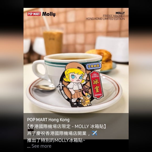 POP MART Molly HK Airport Exclusive Fridge Magnet - Picture 3 of 3